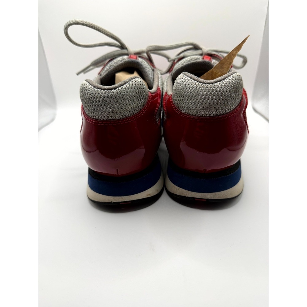 Prada America's Cup 2352 Men's 8.5 Shoes Red Gray Patent Leather Mesh Sneakers - Picture 8 of 12